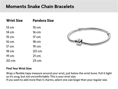 pandora bracelet size guide